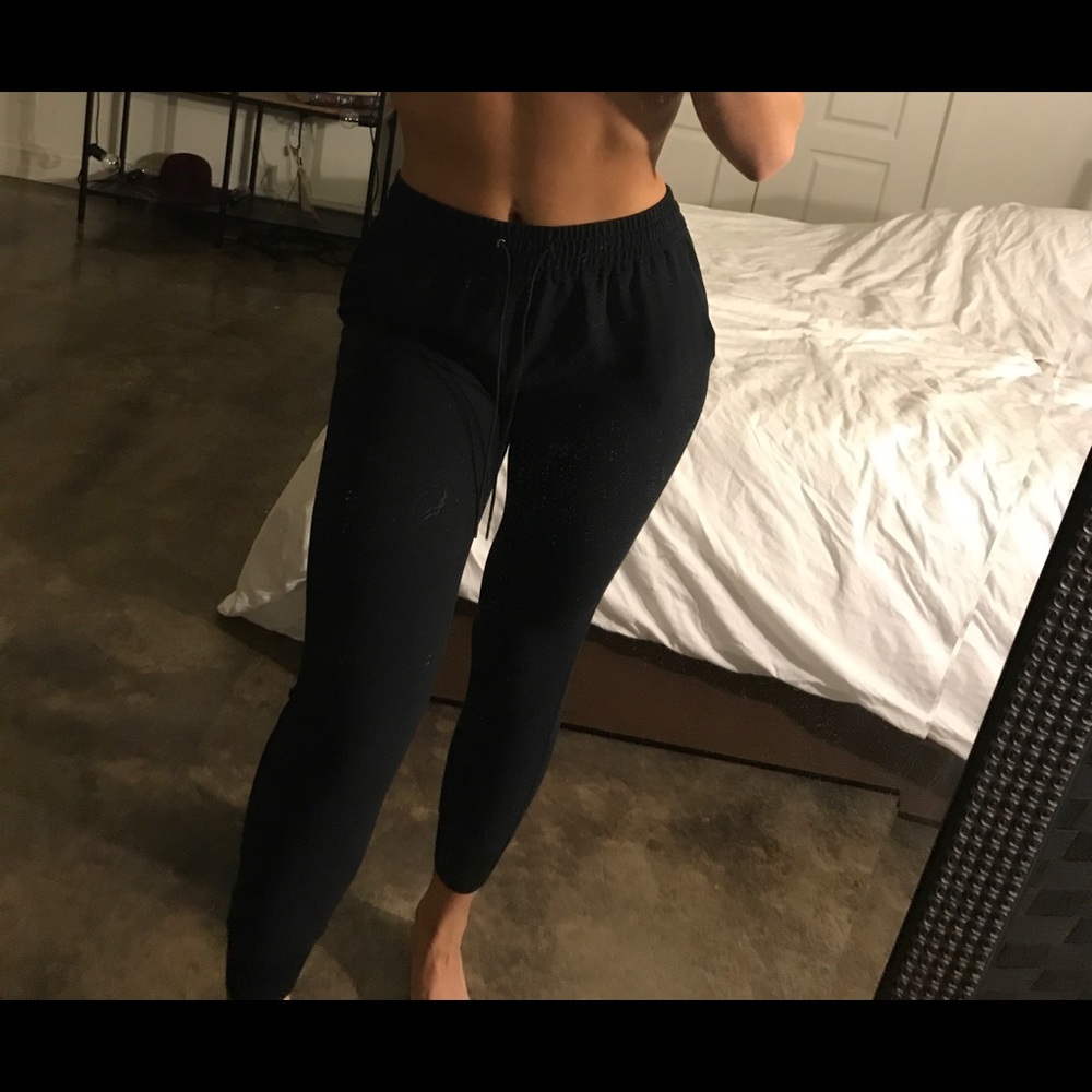 Kendall and Kylie black drawstring dress pants